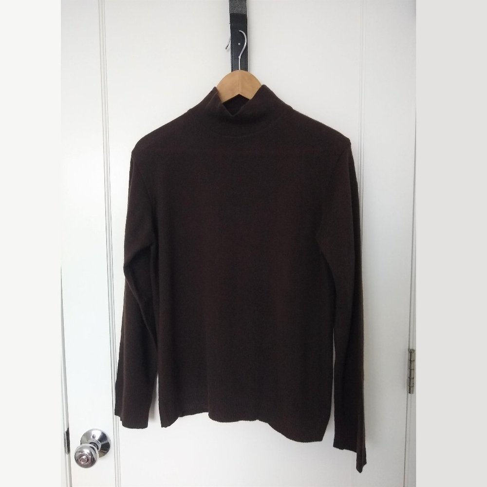 Armani Brown Cashmere Mock Turtleneck Sweater (Extra Small)